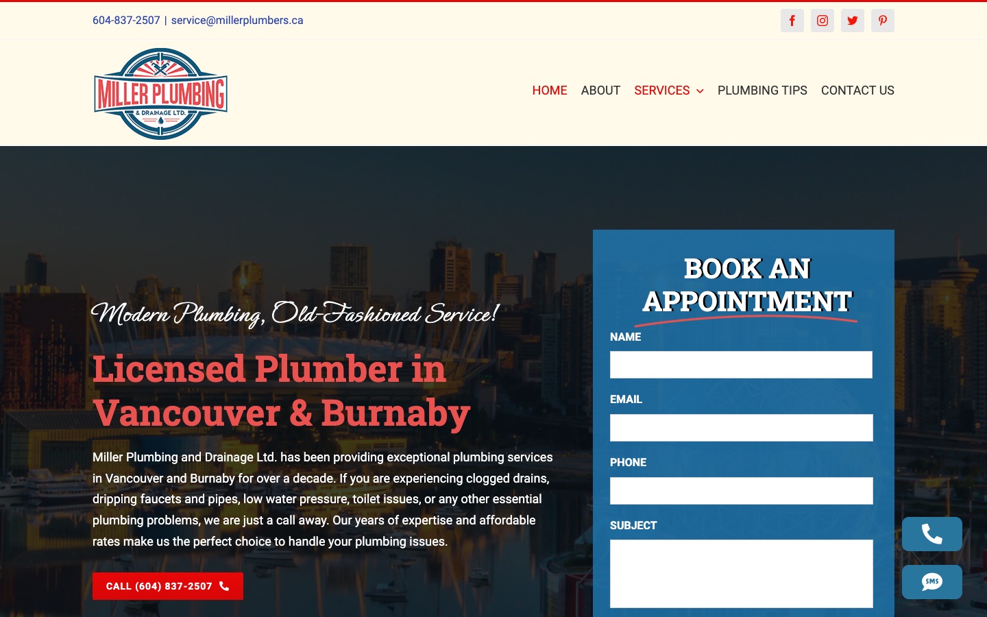 The current homepage